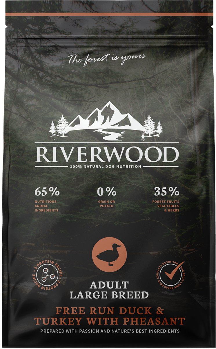 Riverwood Adult Hondenvoer Large Breed Duck & Turkey With Pheasant 12 KG