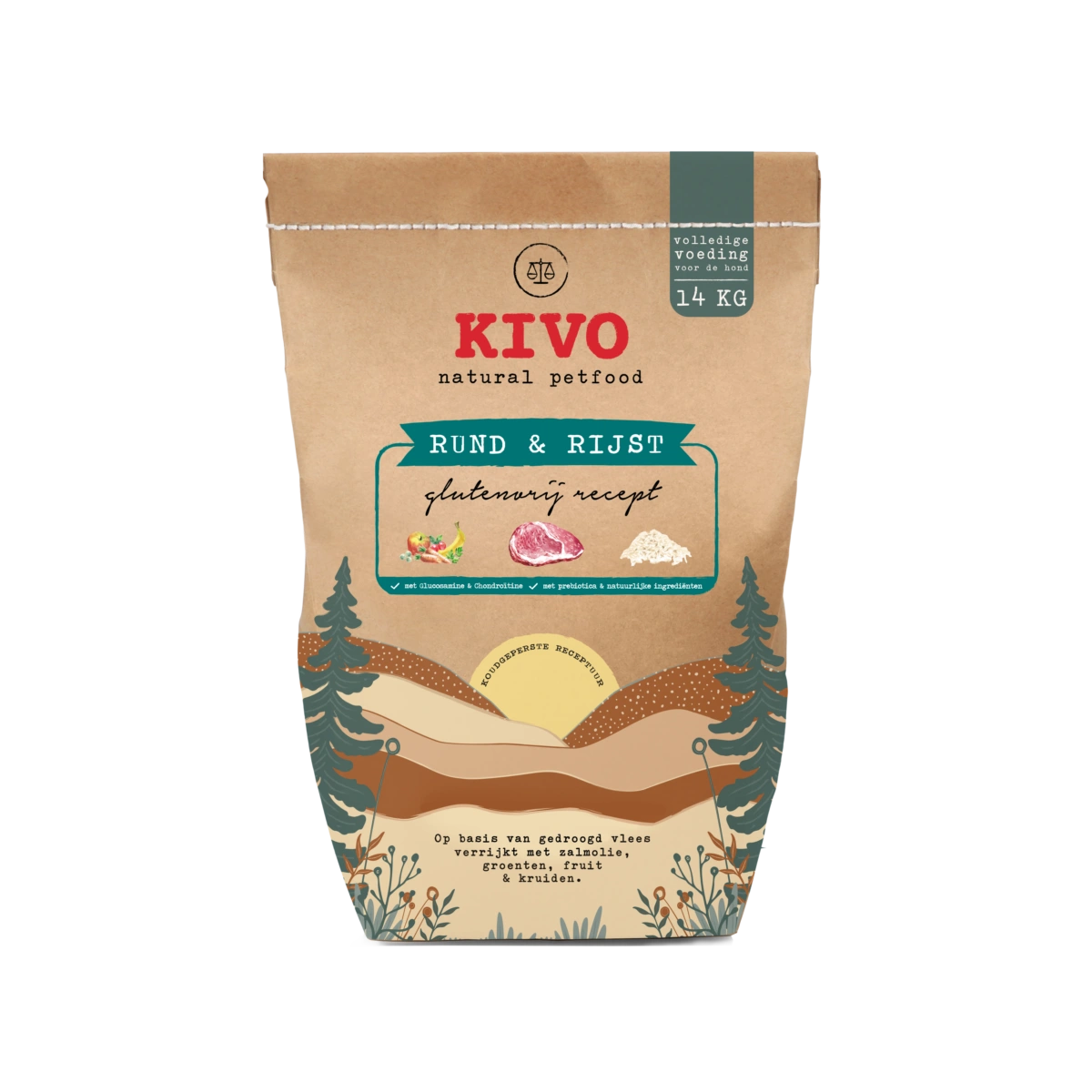 Kivo Rund & Rijst Glutenvrij 14 KG